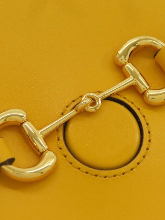 Gucci Horsebit Shoulder Bag Leather Yellow - Picture 12 of 15